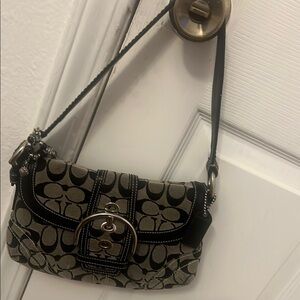 Coach Black and Tan Classic Shoulder Bag